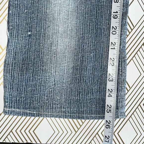 Yuanhui Women's Jeans Size 29‎ Blue Embellished Embroidered Whisker Bootcut - Picture 4 of 11